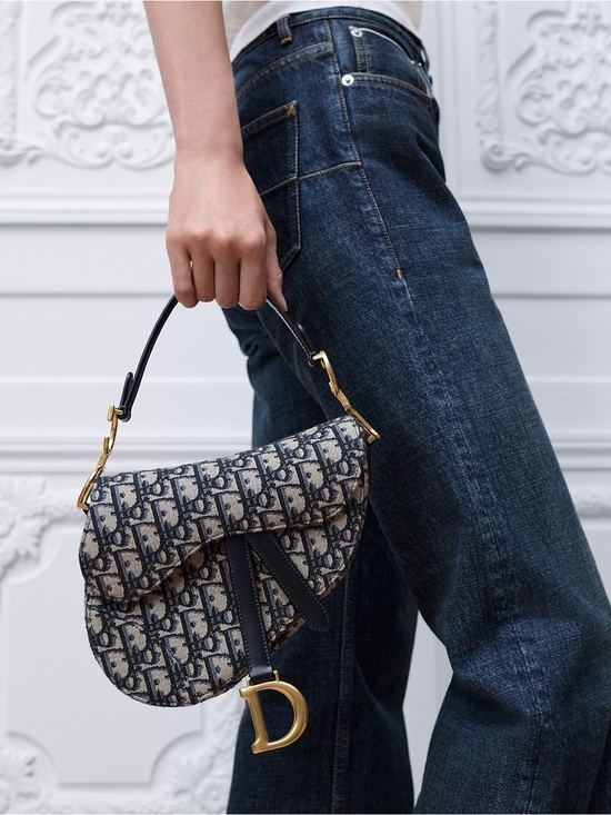Dior Handbags - Dior Small Saddle Bag with Strap
Blue Dior Oblique Jacquard